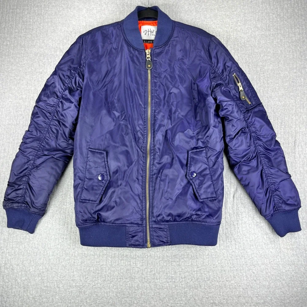 Shaka Wear Purple Bomber Jacket Mens Small Quilted Lined Flight Punk Rock‎